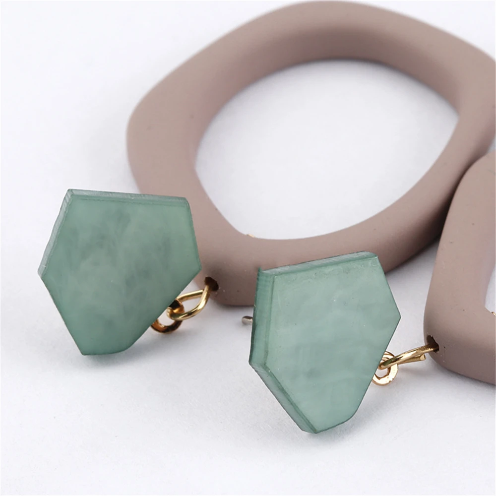 

European And American Exaggerated Big-name Geometric Hollow Painted Plate Multilayer Simple Earrings Bohemia 1 Pair