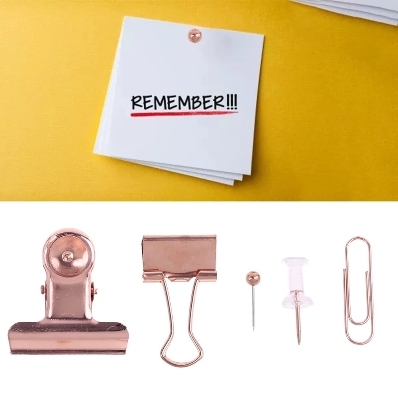 

500pcs Paper Clips Binder Clip Map Tacks Thumbtacks Round Head Push Pins for Office School Supplies