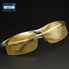 KATELUO 2020 очки дневного ночного видения желтые автомобильные очки антибликовые водительские очки для мужчин фотохромные поляризованные мужские солнцезащитные очки