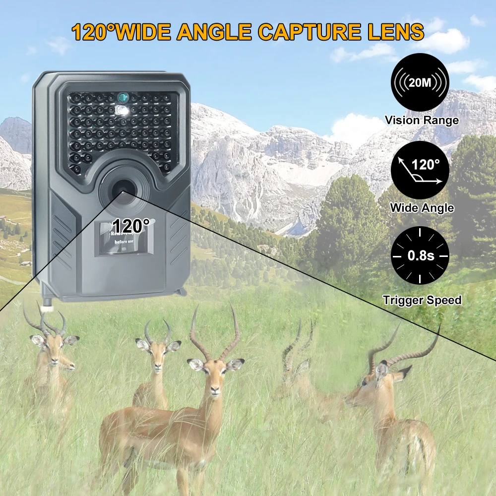 Новая камера камуфляжная 1080P Водонепроницаемая IP56 s видео 120 градусов для дикой