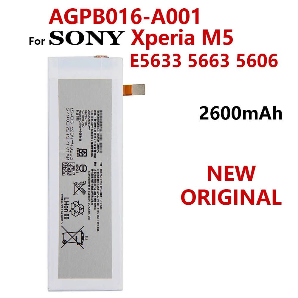 

100% Genuine 2600mAh AGPB016-A001 Battery For Sony Xperia M5 E5603 E5606 E5653 E5633 E5643 E5663 E5603 E5606 Batteria Batteries