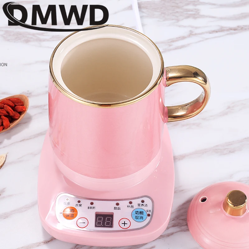 

DMWD Mini Electric Thermal Kettle Ceramic Water Heating Cup Slow Cooker Health Pot Noodles Porridge Stew Baby Food Cooker Teapot