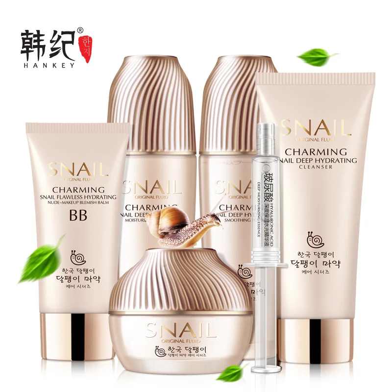 

Snail Skin Care Sets Anti-Aging SerumToner Lotion Cleanser Face Cream BB Original Liquid Moisturizing Firm Facial Cosmetic Set