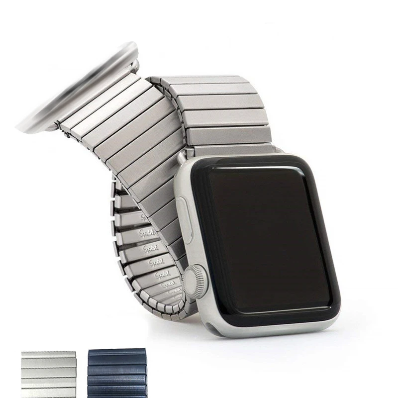 

Luxurious Elastic Watch Band For Iwatch 38mm 40mm 44mm 42mm For Apple Watch Band Bracelet Man Femme Acier Inoxydable Stainless
