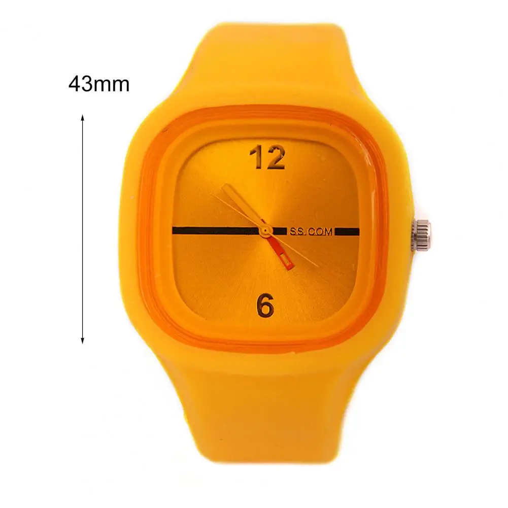 

2021 New Hot Sale Cute Fashion Square Dial Silicone Band Alloy Jelly Color Accurate Quartz Wristwatch Watch for Office Daily