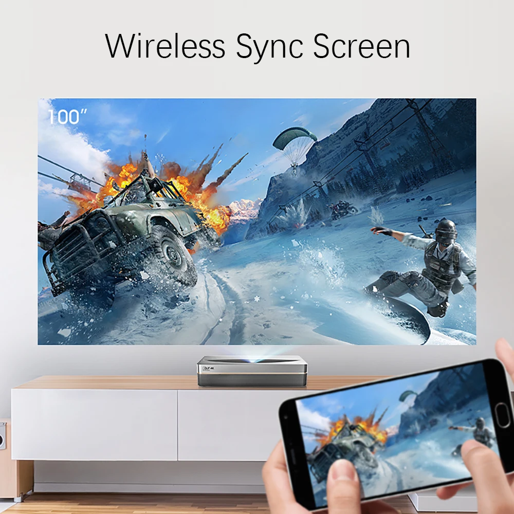 Проектор Лазерный Changhong CHIQ B5U 4K 3840*2160p 3 + 64 ГБ памяти Android Wi-Fi для домашнего