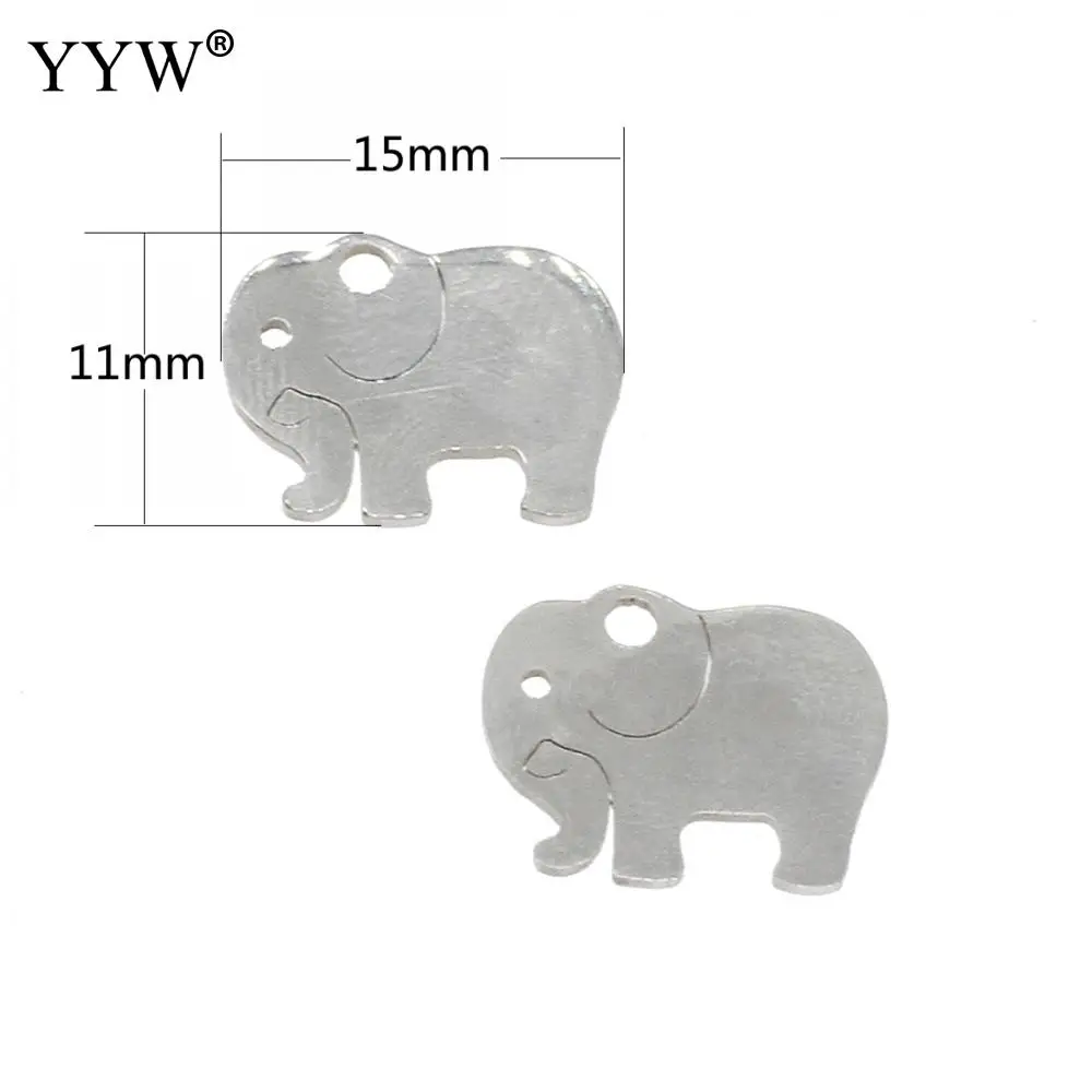 

Cute Stainless Steel Animal Pendants Unisex Elephant Pendants Original Color 50pcs/Bag Jewelry Making Material Necklace Bracelet