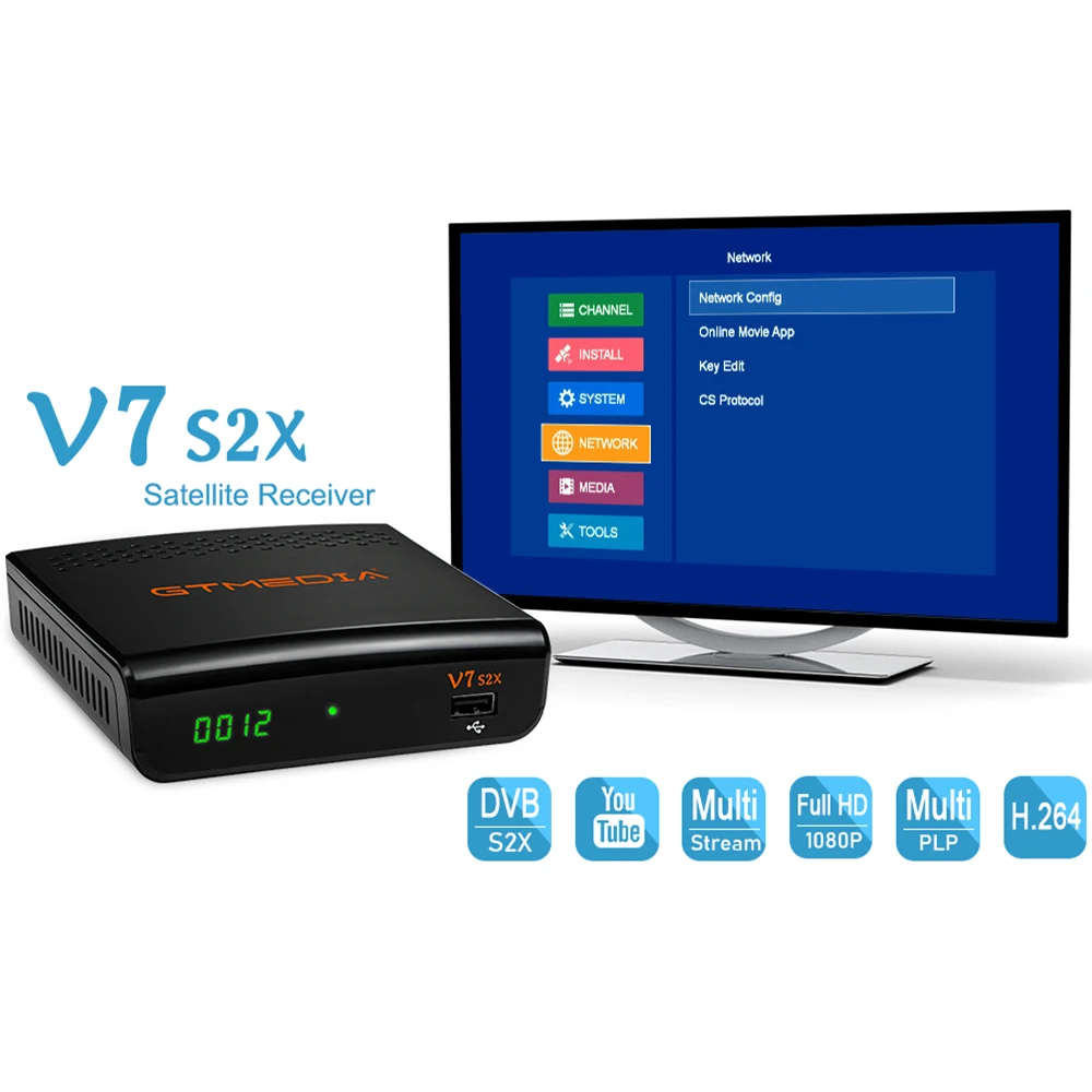 GTMEDIA V7S HD спутниковый ресивер с USB WI-FI DVB-S2 Freesat ТВ Декодер V7S2X запас в Европе Испания