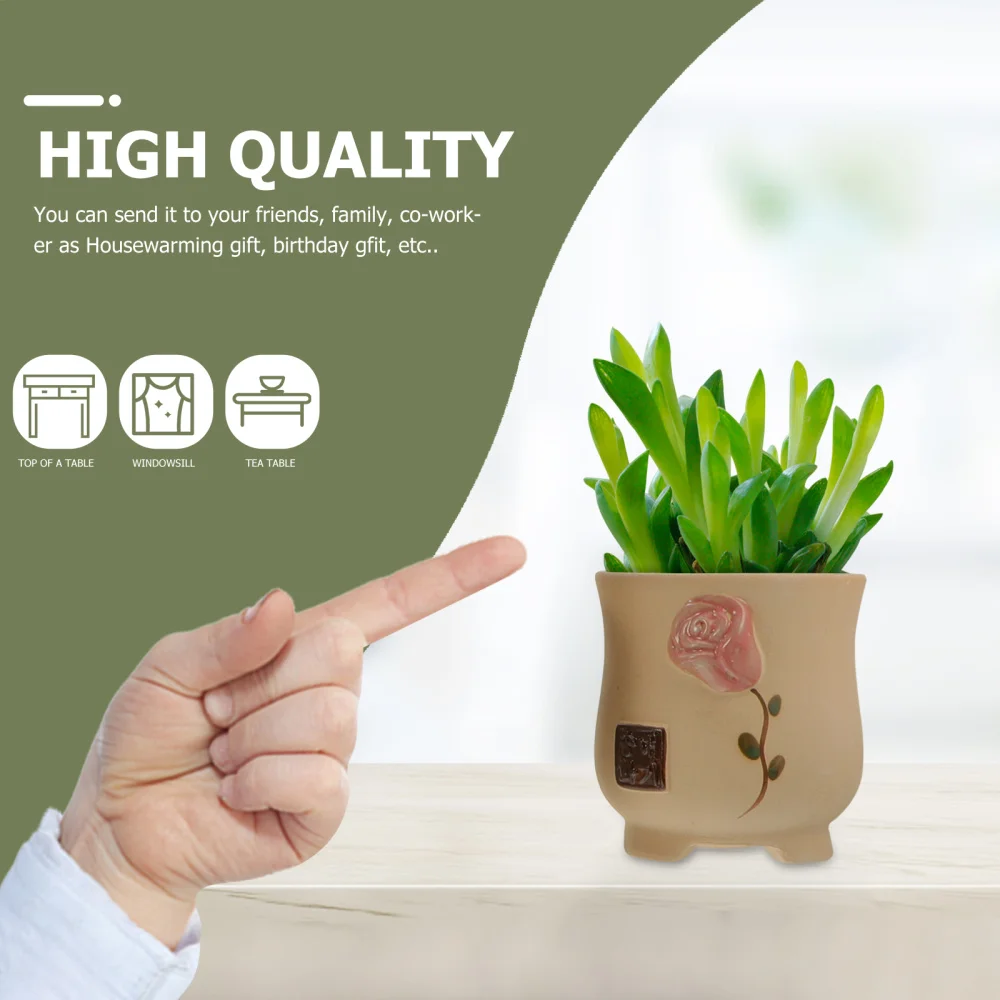 

5 Pcs Exquisite Pots For Plants Flowers Flowerpots Ceramic Gardening Planters