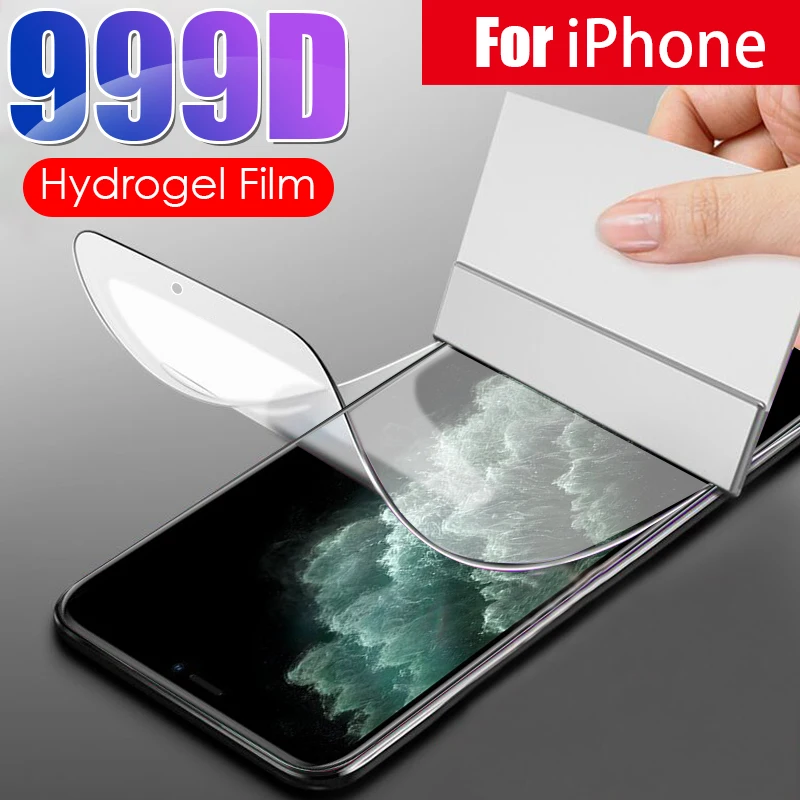 

Hydrogel Protective Film for iPhone 13 12 Mini 11 Pro XS Max X XR (Not Glass) on iPhone 8 7 6 Plus SE 2020 Screen Protector Film