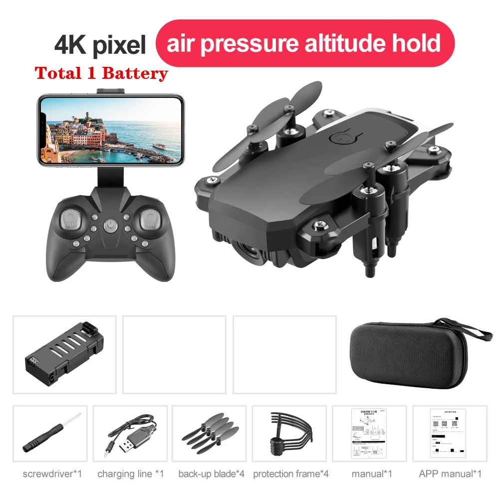 Радиоуправляемый вертолет LF606 видеосъемка Квадрокоптер WiFi fpv 4K HD камера удержание высоты пульт дистанционного управления Квадрокоптер лучшие игрушки для начинающих - Цвет: B1-Carry Box-4K