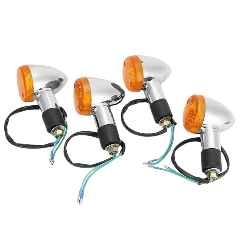 

4Pcs Motorcycle Retro Accessories 12V Turn Signal Indicator Flashing for Honda Kawasaki Suzuki Yamaha