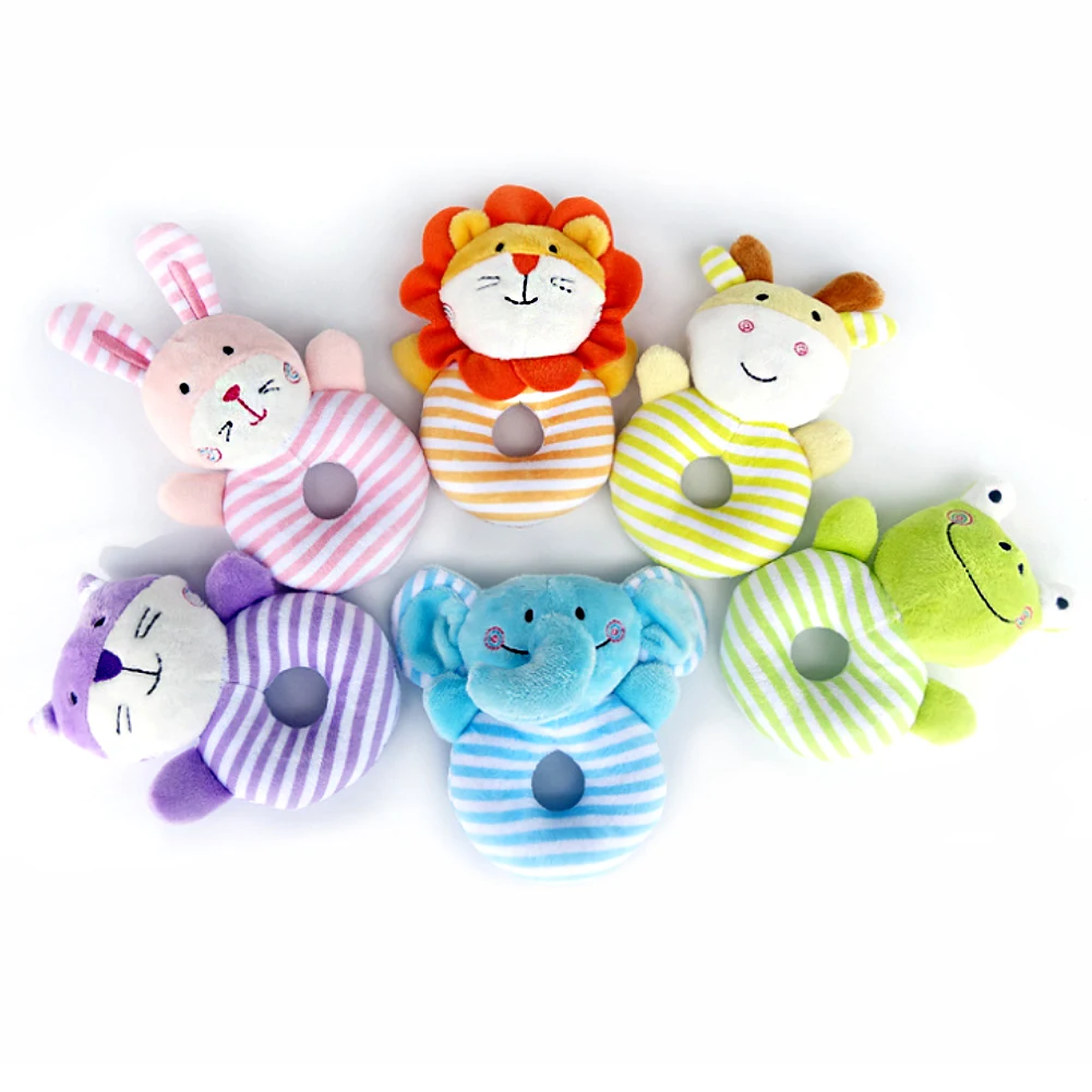 Cute Soft Infant Rattle Sound Hand Grip Shake Bell Stuffed Animal Baby Toy Gift