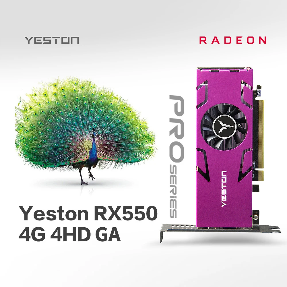 Yeston RX550-4G 4HD GA 4-экранная видеокарта 4 ГБ/128 бит/GDDR5 поддержка памяти сплит-экран с * HD