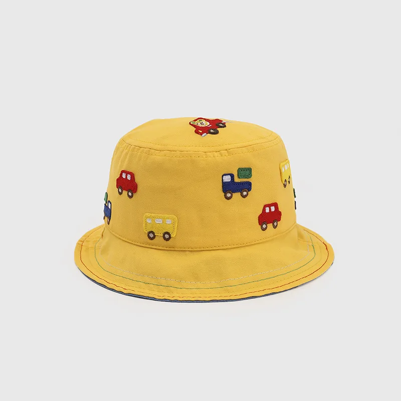 

Children's Fisherman Hat Cute Cartoon Car Baby Pot Hat Outing Sunscreen Baby Sun Caps Boys and Girls Photo Props