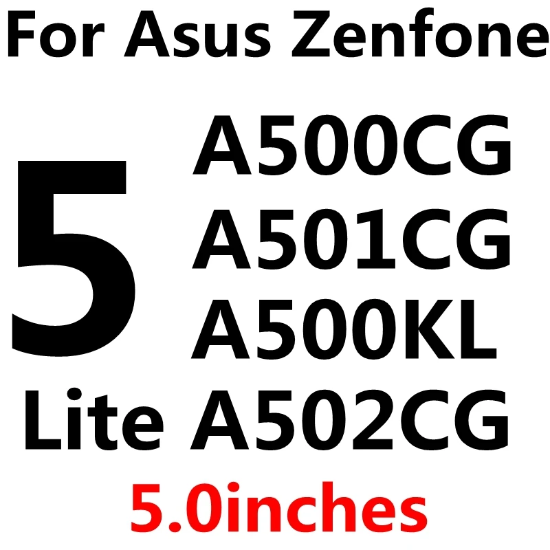 A501CG С уровнем твердости 9H 0,26 мм прозрачное закаленное Стекло для Asus Zenfone 2 Laser Ze500KL Ze550KL 5 GO ZC451TG Zenfone 3 Max Zc520TL ZB452KG ZC553KL ZB500KL пленка - Цвет: A501CG