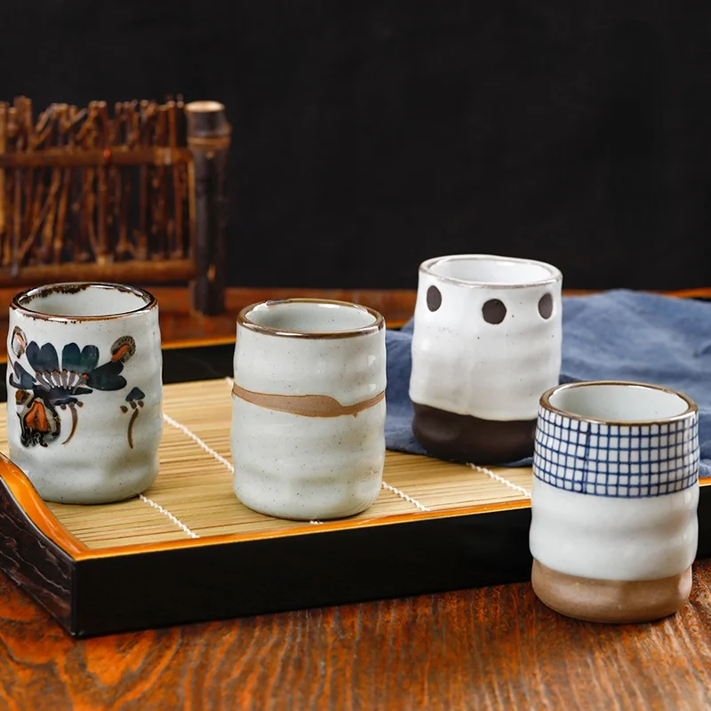 Трехкомпонентная японская керамическая чайная чашка в стиле ретро для супа и