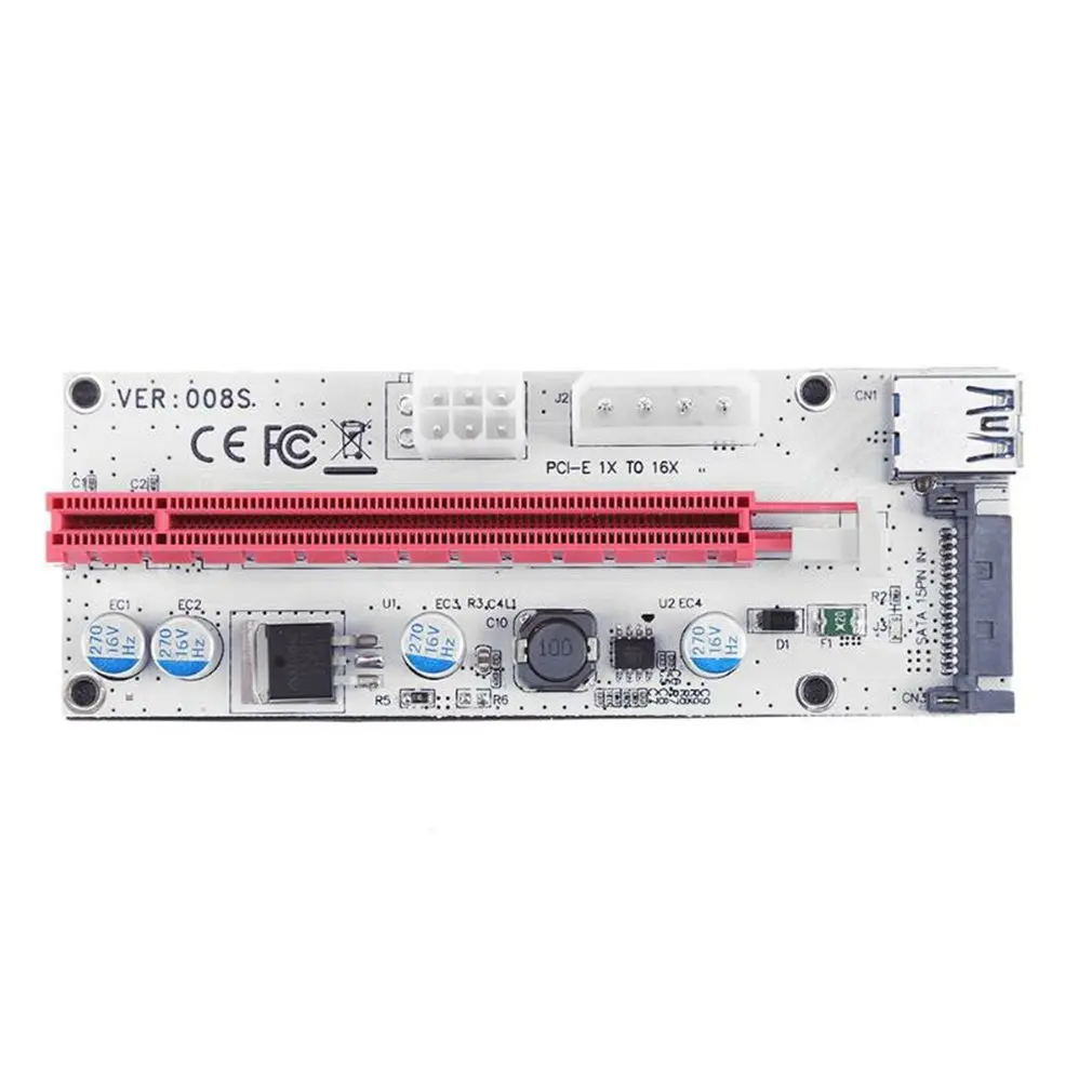 Лидер продаж 6 шт. 008S 3 в 1 PCIe PCI-E PCI Express Райзер-карта 1x до 16x USB 0 кабель для передачи