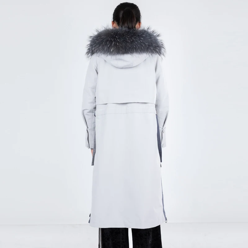 Натуральная зимняя куртка с подкладкой из кроличьего меха женская одежда