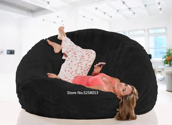 НОВЫЙ Большой Кресло-Мешок LUXURY SHAGGY FUR BEAN BAG с мягкой пушистой шерстью - отличный подарок на Рождество!!!! Короткий теплый мешок-лежак на меху.