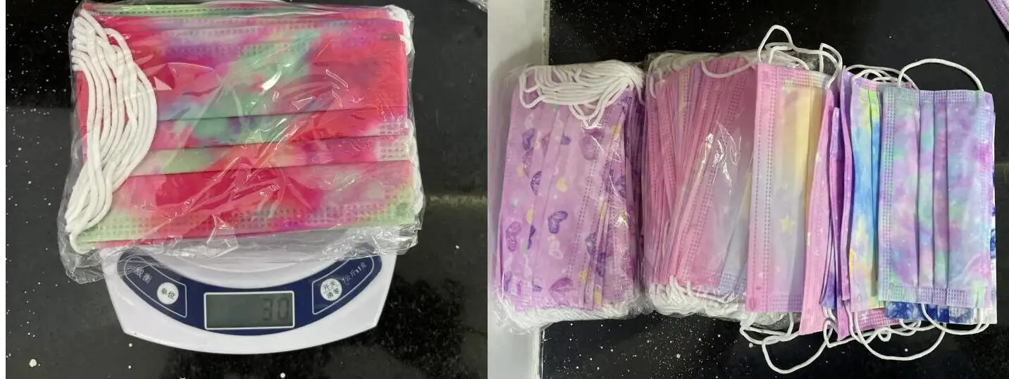 

50pcs Tie-dye Gradient Disposable Masks Children Face Mask Child Three-layer Facial Mouth Mask Pink Mouth Cap Kids Mascarillas