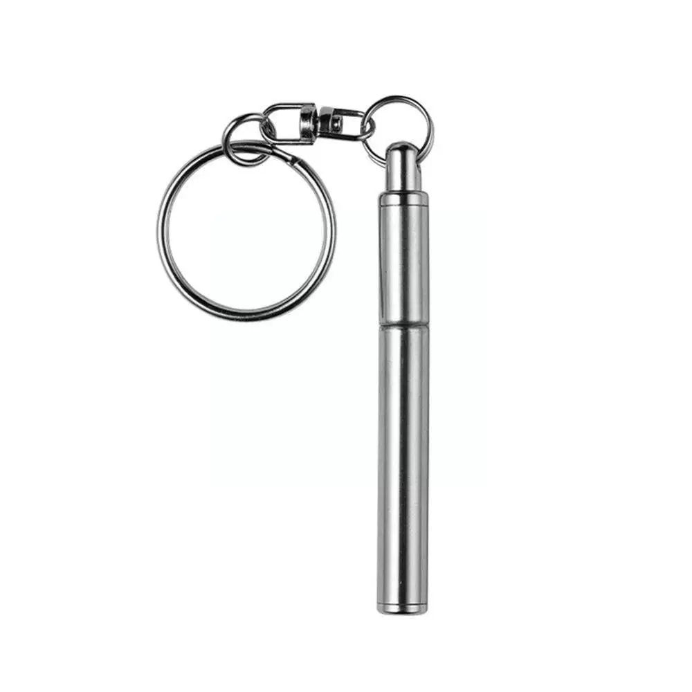 1pc Mini Metal Ring Steel Telescopic Pen Telescoping Chain Ball Point Tool E7e1 | Канцтовары для офиса и дома