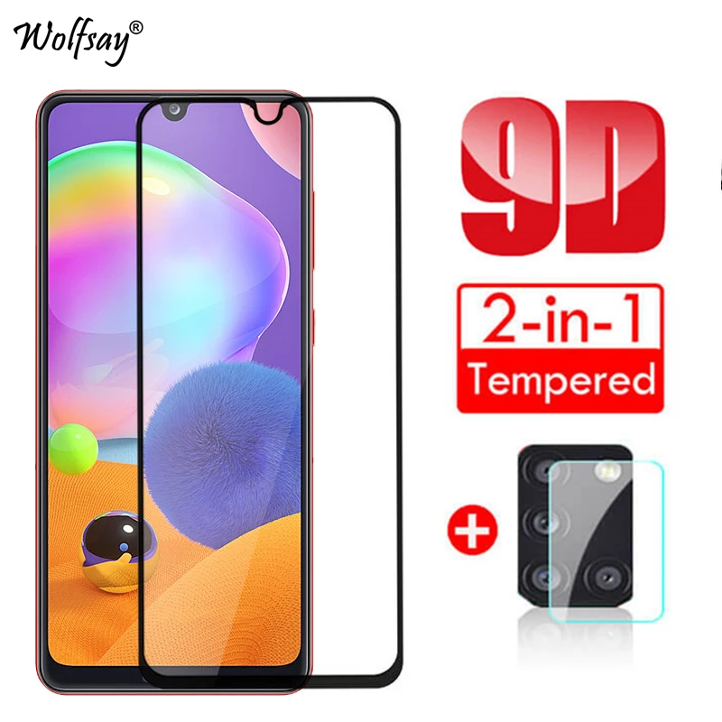 Для Samsung Galaxy A31 стекло для A21 A51 A71 закаленное Полный клей экран и камера защитная