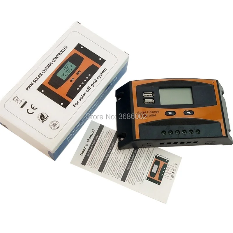 20A 30A 12V 24V интеллект панель солнечных батарей Батарея Контроллер заряда ЖК
