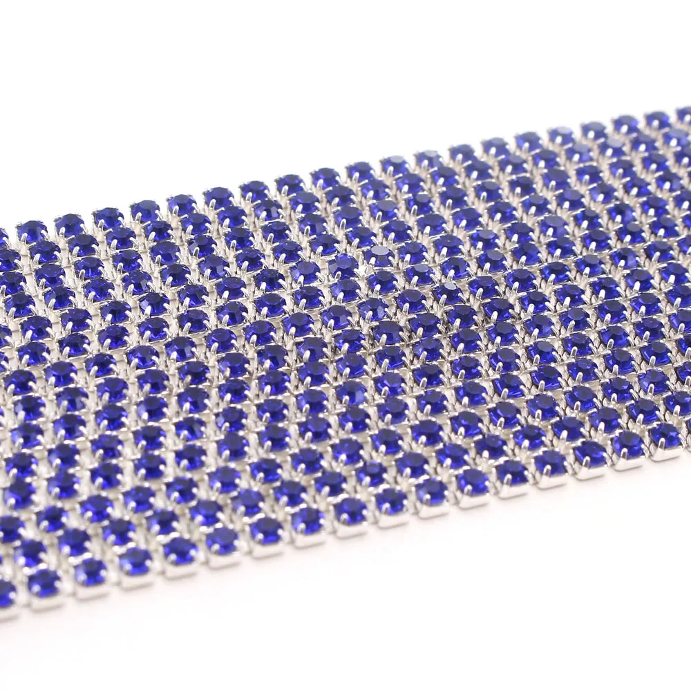 10 ярдов темно синий цвет коготь Кристалл Стразы цепь градиент Сделай Сам плотная