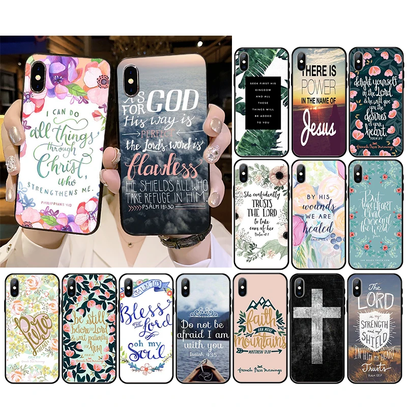 

Bible verse Philippians Jesus Christ Phone Case For iPhone 13 12 11 Pro Max 12 mini XS MAX XR SE2 8 7 Plus X Case