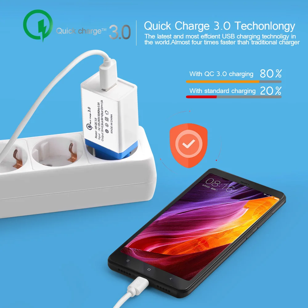 Быстрая зарядка 3,0 USB зарядное устройство QC3.0 Быстрая зарядка EU US вилка адаптер настенное зарядное устройство для мобильного телефона для iPhone samsung Xiaomi huawei