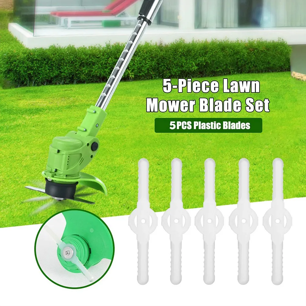 

5pcs Lawn Mower Sharp Blades Grass Cutter Trimmer Weeder Replacement Plastic Blade Garden Trimmer Spare Accessory