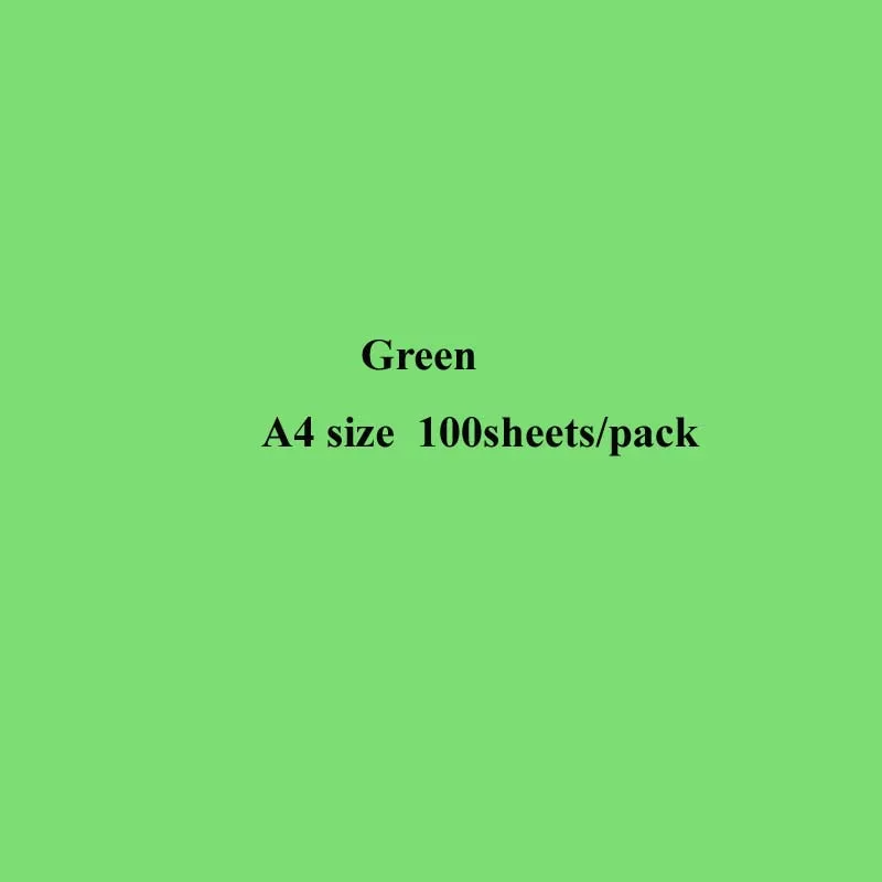 green А4 цветная копировальная бумага с белой двусторонней цветной ручной работы складной поделок бумага для рукоделия оригами печать файл для документов - Цвет: green