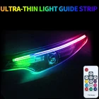 2 шт. последовательный струящийся RGB автомобильный дневный ходовой светильник 12 в удаленный водонепроницаемый DRL светодиодный светильник s сигнальная полоса для головной светильник