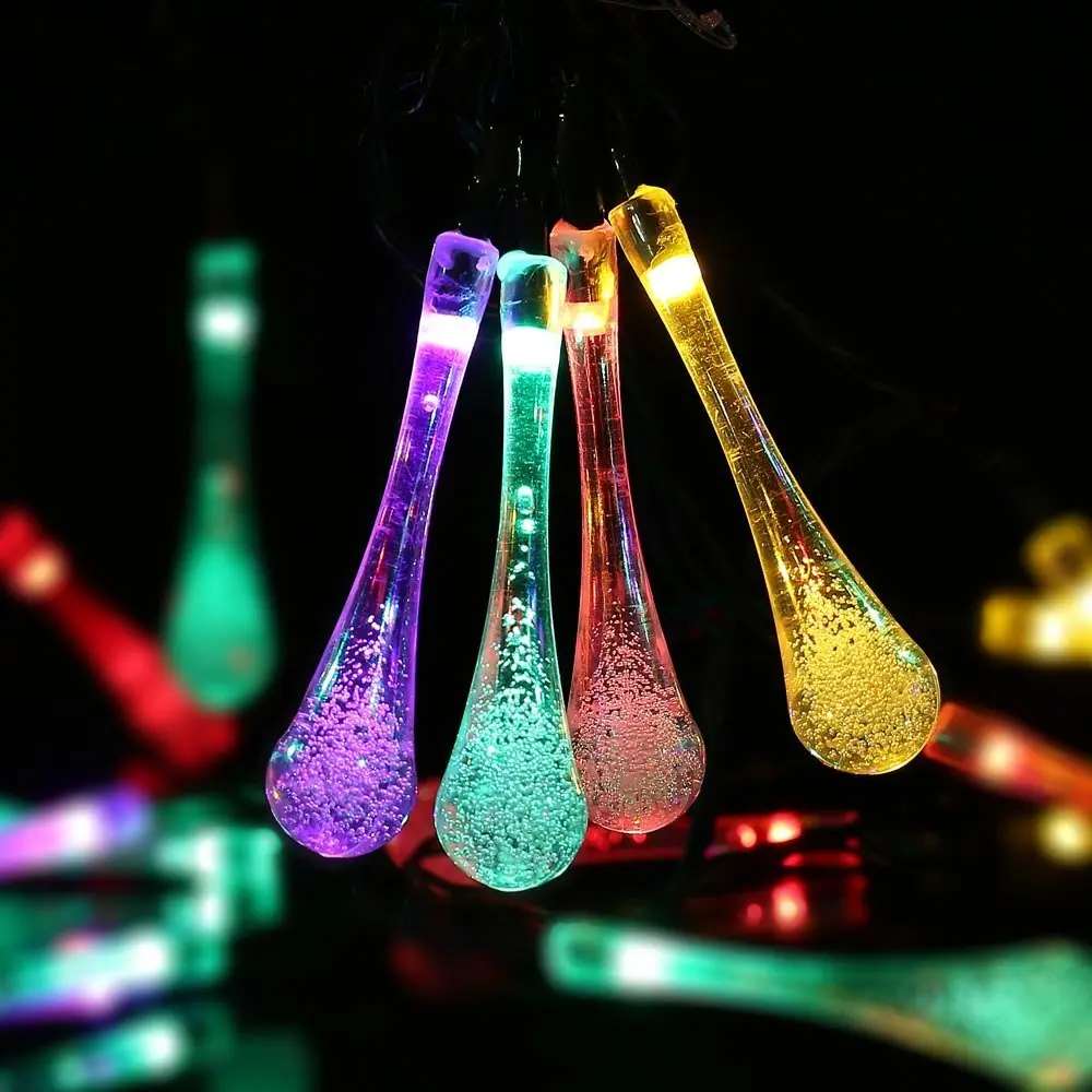 

Water drop outdoor solar string lights 20LED waterproof holiday string lights garden garden decoration string lights