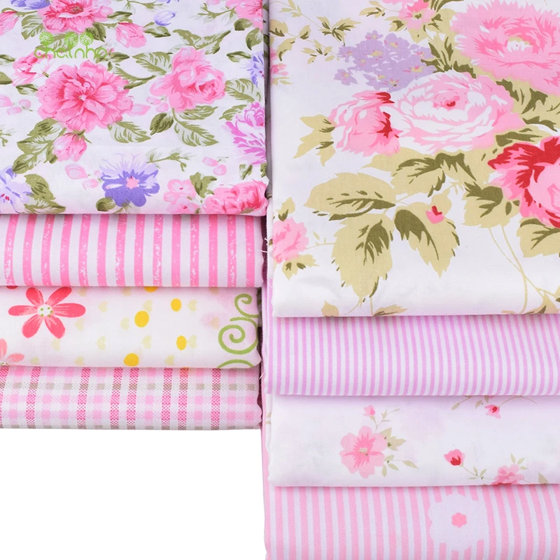 Chainho Новая розовая саржевая хлопчатобумажная ткань с цветочным принтом для