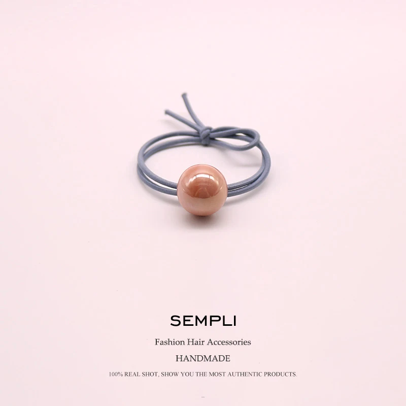 Sempli 5 цветов популярные двойные эластичные повязки для волос с круглыми шариками