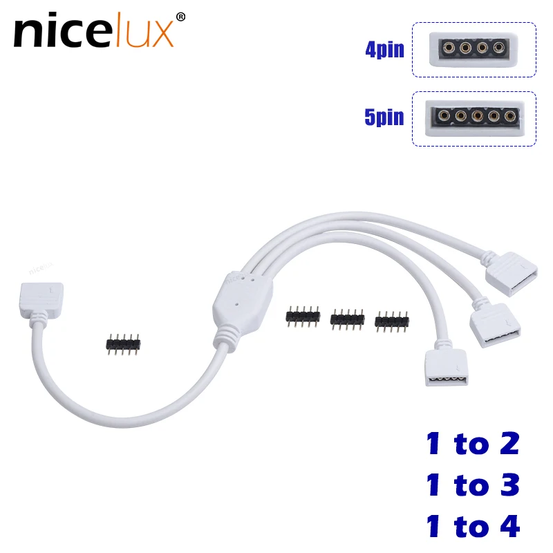 4 контактный 5 разъем для светодиодной ленты RGB разделитель питания с 1 на 2 3