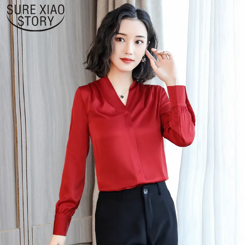 Новинка Женские топы и блузки Blusas Mujer De Moda шелковая Повседневная шифоновая