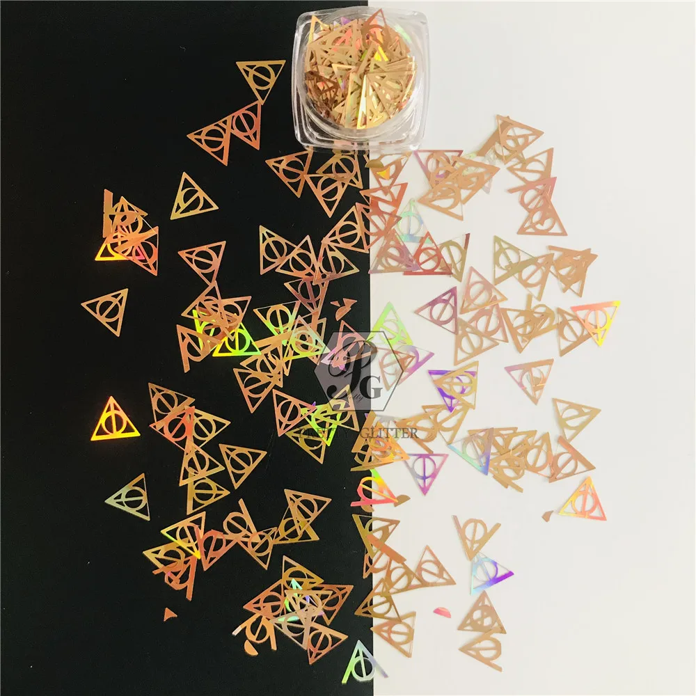 1 коробка пустотелых треугольников PrettyG голографические Блестки для смолы сделай