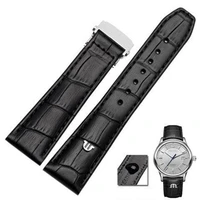 top genuine leather watchband for maurice lacroix watches strap black brown 20mm 22mm with folding buckle bracelet