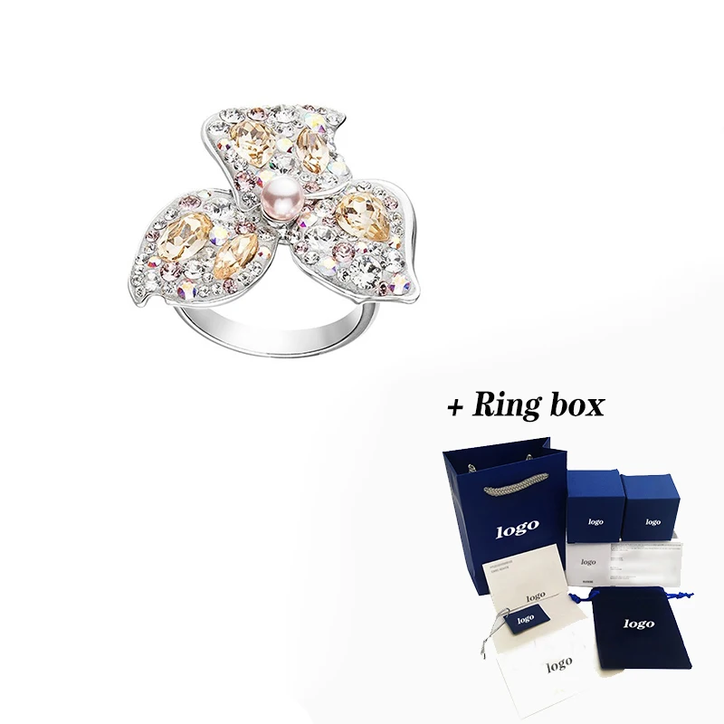 

2021 Fashion Jewelry SWA Ring New Chen Yuexi Camellia Ring Fresh Camellia Decoration Ladies Jewelry Gift Free Shipping