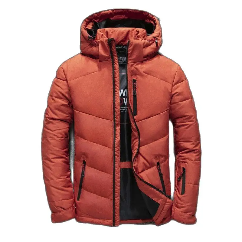 Мужской пуховик с капюшоном зимняя теплая верхняя одежда для мальчиков куртка на