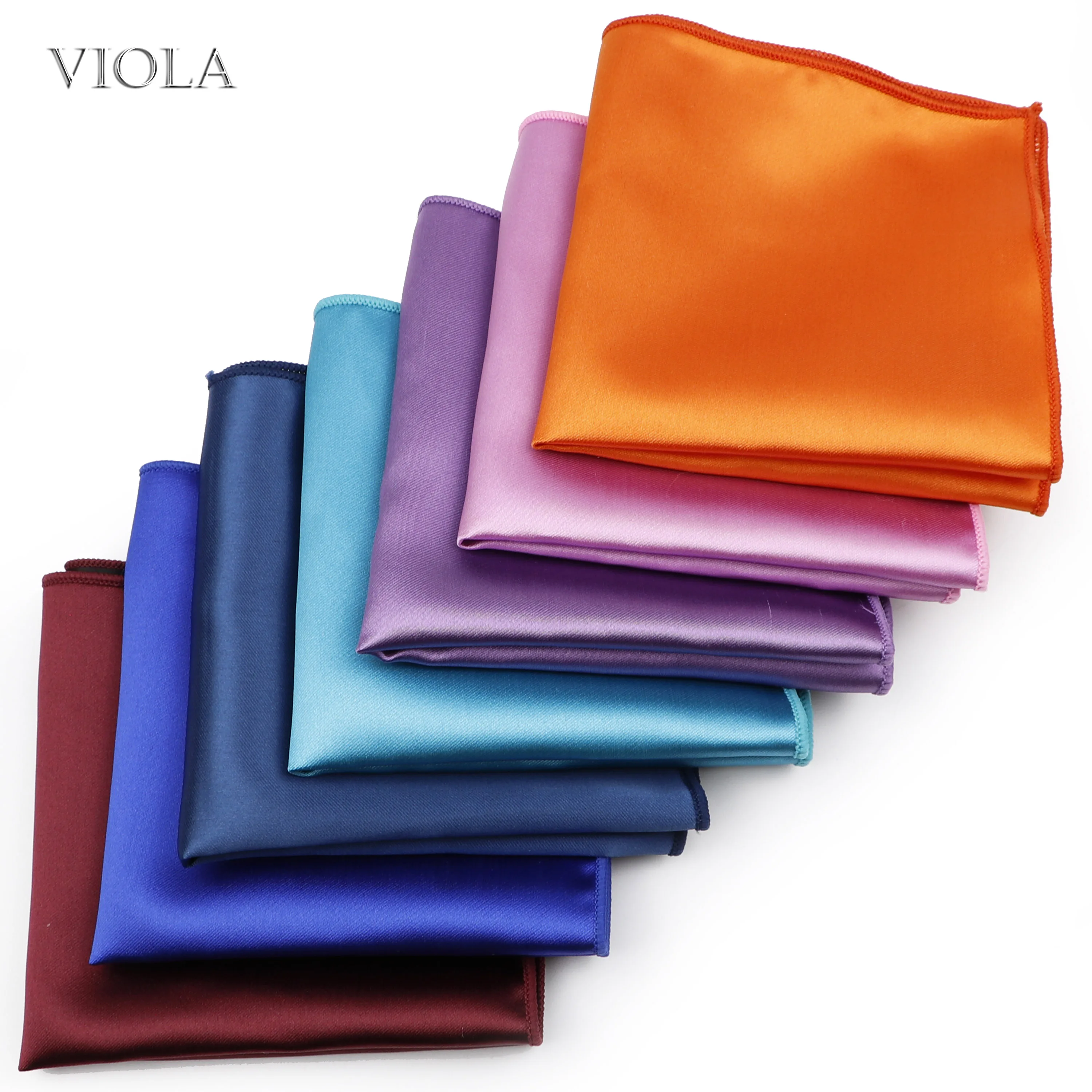 Блестящий полиэстер сатин однотонный носовой платок красного зеленого и черного