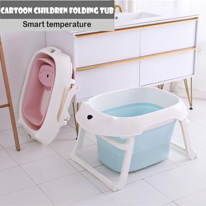 Портативная Детская ванна Складная Ванна с датчиком температуры для