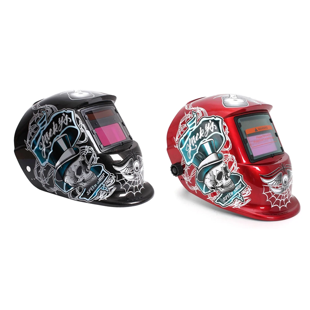 

Сварочная маска для шлема, автоматическая сварка (использование солнечной энергии для заправки), черный череп и паутина, защитный аксессуар