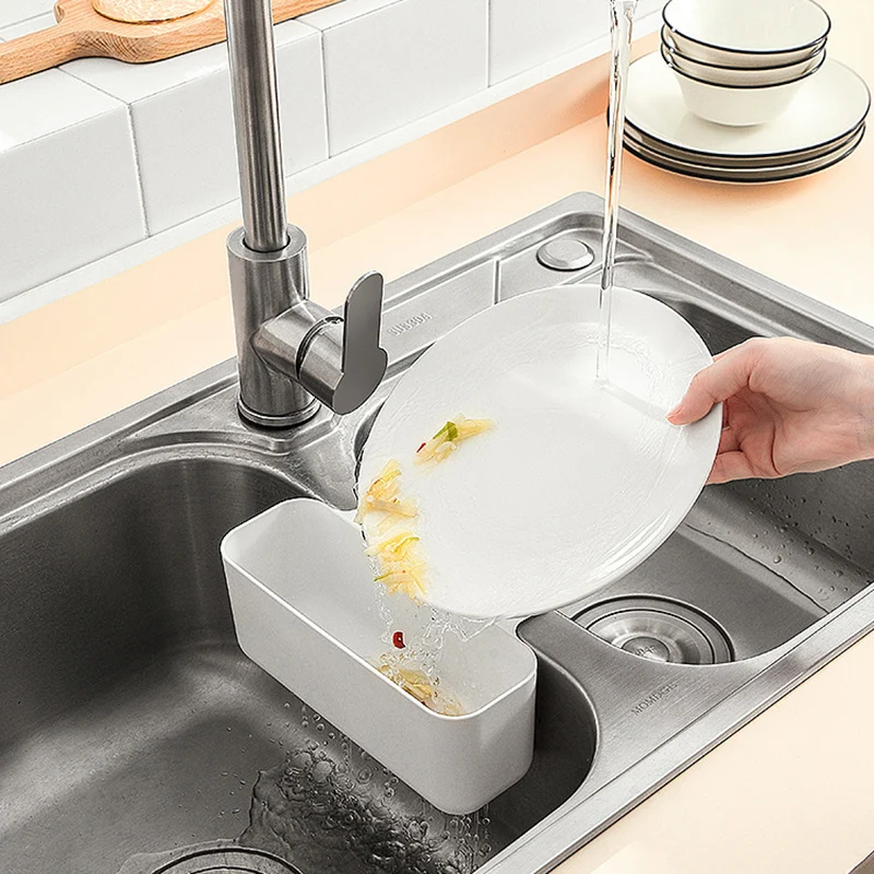 

Kitchen Sink Waste Drain Basket Hanging Rack Leftovers Filter Holder Bowl Cleaning Cloth Sponge Drainer Storage Shelf