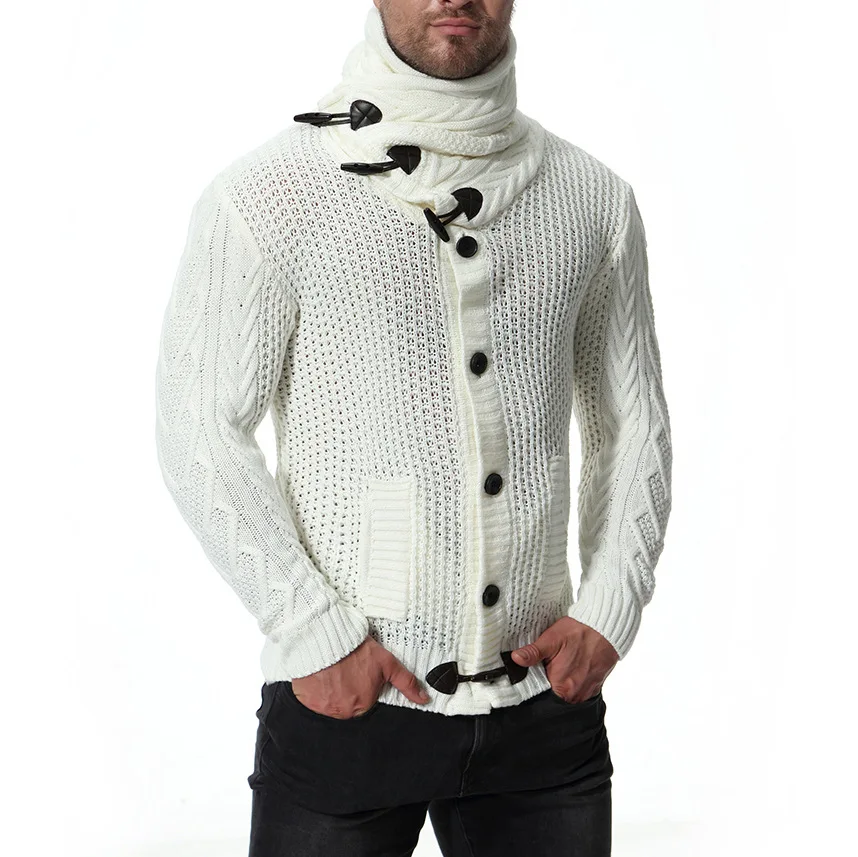 Мужской плотный кардиган Облегающие джемперы на молнии теплая зимняя Деловая