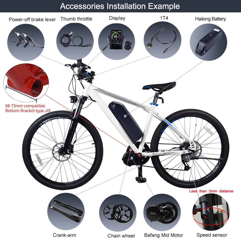Bafang BBS02 BBS02B Средний диск e мотор велосипеда 36V 500W для переделки электрического велосипеда Наборы с Батарея е-байка 36В 17.4Ah w/samsung клетки