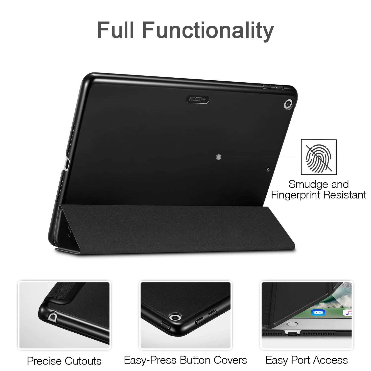 Чехол ESR для iPad 9,7, чехол Yippee, цветной, ультратонкий, светильник, вес из искусственной кожи, чехол на заднюю панель для iPad 6th Gen 9,7"
